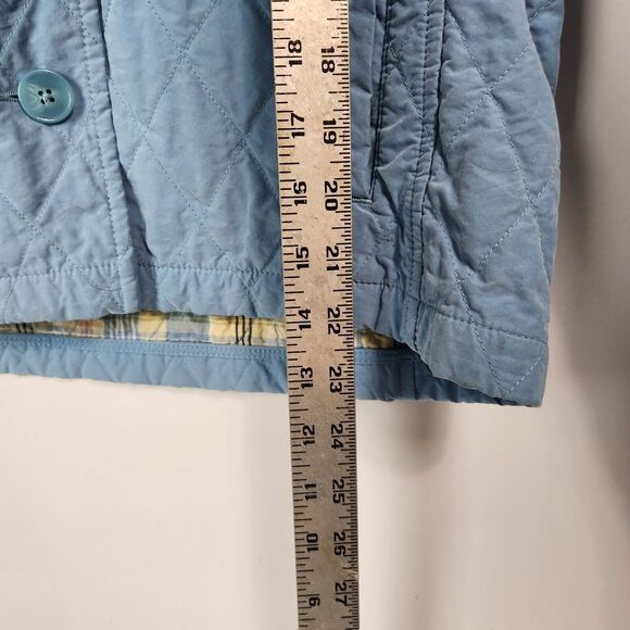 LL Bean Jacket Womens M Quilted Button Down Peasant Cottagecore Chore Wear Plaid - Picture 12 of 12